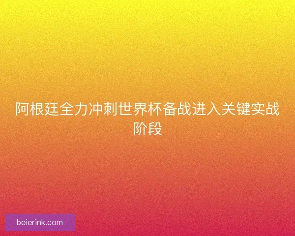 阿根廷全力冲刺世界杯备战进入关键实战阶段
